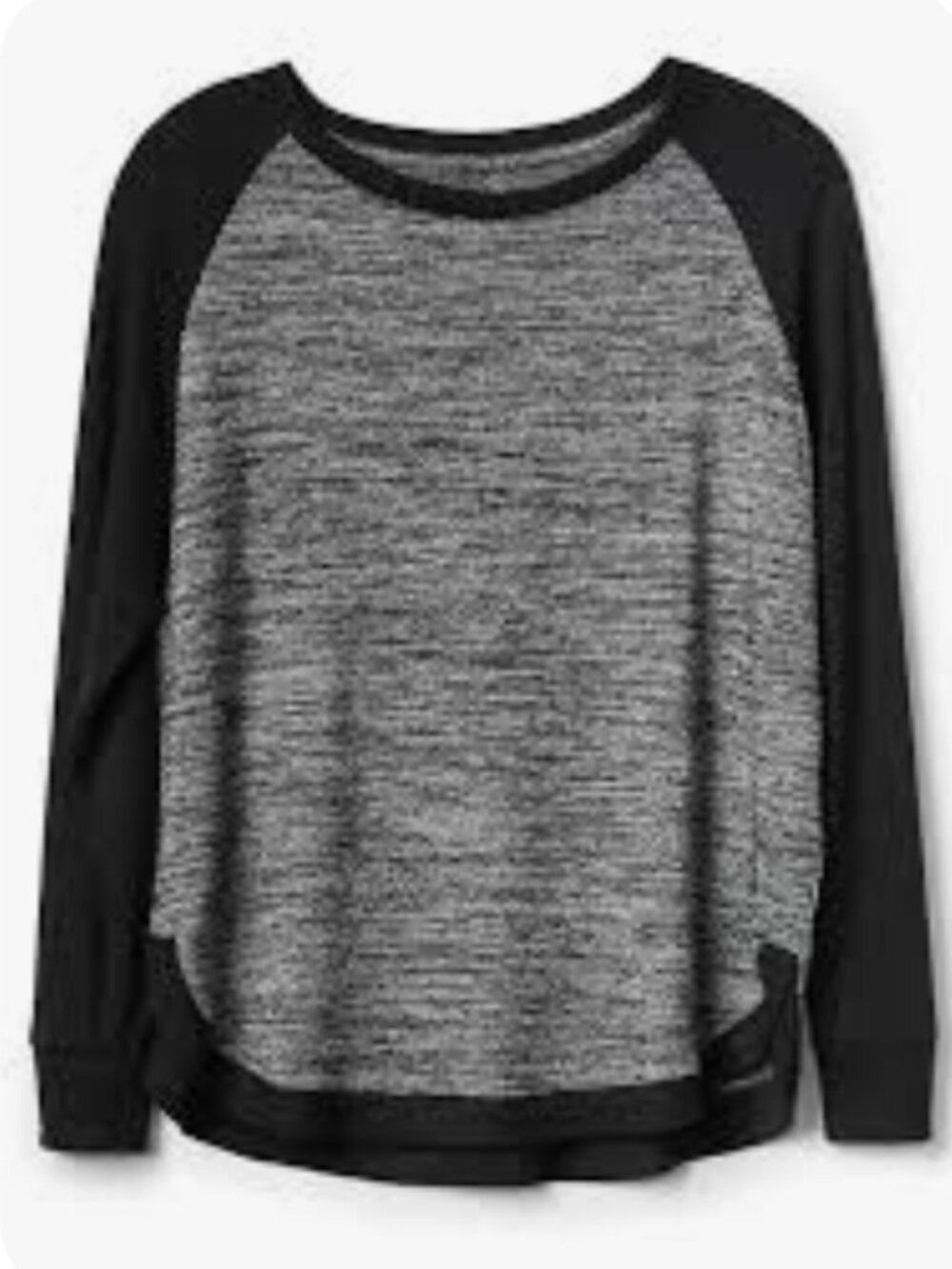 GAP - Softspun Raglan Tunic, Grey & Black - SIZE XL